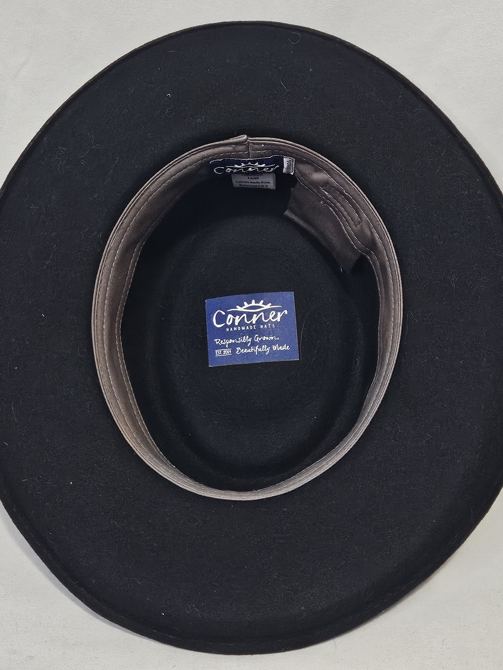 Conner Quincy Gambler 100% Australian Wool Black Wide-Brim Crushable Hat - Picture 10 of 14